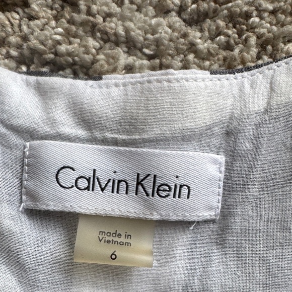 Calvin Klein Black and White Plaid Midi Dress - Picture 2 of 5